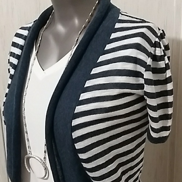 Decree blue/cream striped cardigan - Picture 3 of 8
